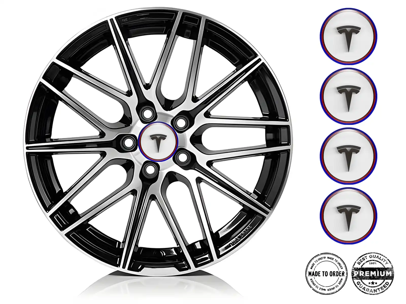 Tesla Gewölbte Emblem Design Harz-Radlogos